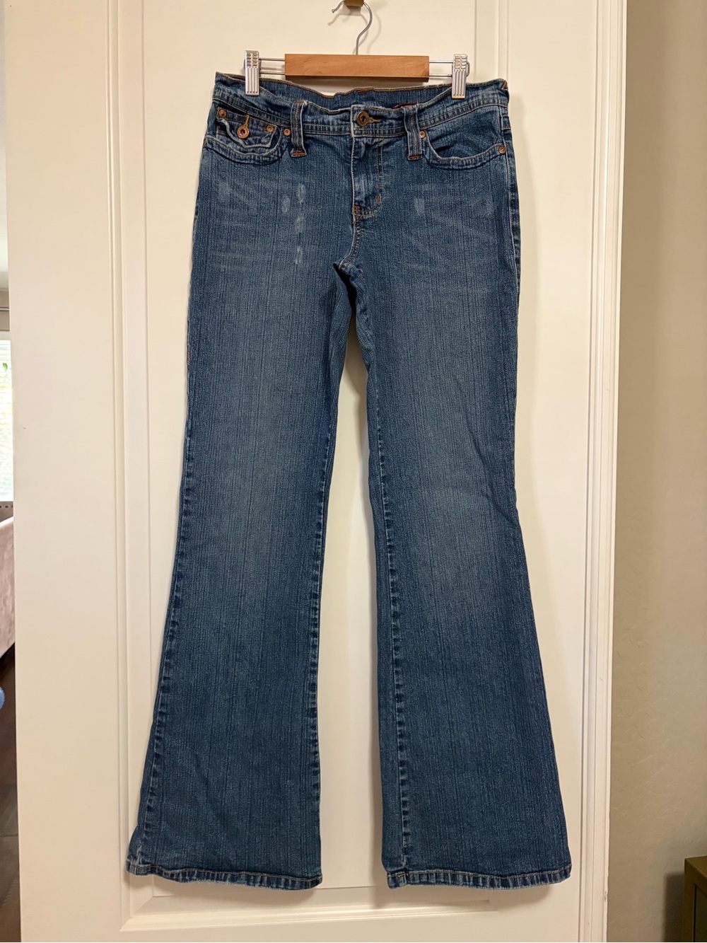 🤯Dead!! Rare!! Vintage 90s BONGO Women's Medium Blue Flared Jeans
